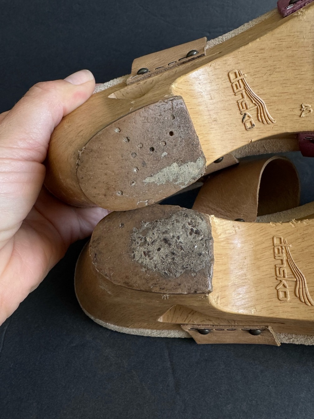 Dansko Thea Clogs Sandals Pink & Tan Leather Comfort Shoes Womens 40 - Picture 9 of 14